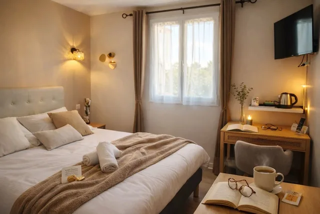 غرفة كومفورت بسرير كوين، HOTEL DES GRANGES 1/6