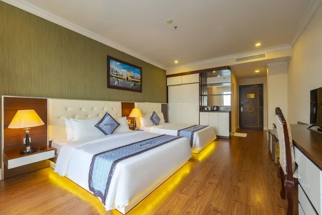 جناح بسريرين منفصلين وسرير كوين بإطلالة على البحر، Thien Thanh Resort 1/8