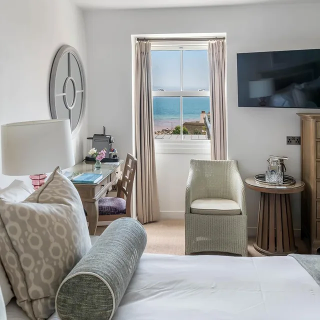 غرفة بسرير مزدوج بإطلالة على البحر، Sidmouth Harbour Hotel 6/8