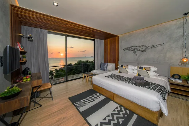 غرفة ديلوكس بسرير كينج بإطلالة على البحر، The Cabin Beach Resort 3/9