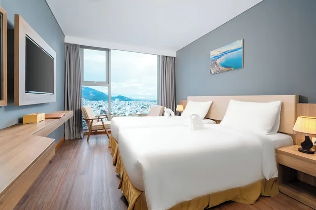 غرفة ديلوكس بسرير مزدوج أو سريرين منفصلين بإطلالة على المدينة، Libra Nha Trang Hotel 4/10