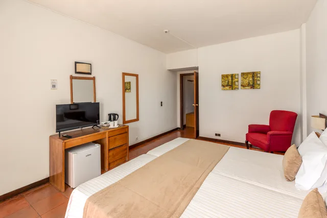 غرفة بسرير مزدوج أو سريرين منفصلين بإطلالة على الحديقة، Praia Da Lota Resort Apartments 3/4