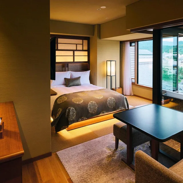 غرفة بريميوم بسرير مزدوج في الطابق العلوي، Soraniwa Terrace Kyoto Bettei 1/7