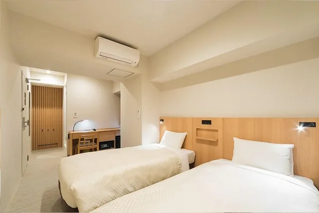 غرفة عائلية بسريرين منفصلين وفرشتي فوتون، Hotel Mid in Kuramae Ekimae 1/6