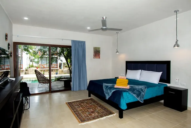 غرفة سوبيريور بسرير كينج بإطلالة على المسبح، Hotel Casa Tortuga Tulum 3/8