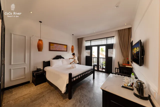 غرفة ديلوكس بسرير مزدوج بإطلالة على النهر، Hoi An Coco River Resort Spa 1/4