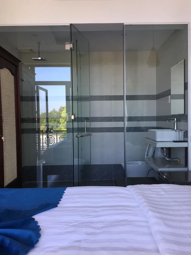 غرفة ديلوكس بسرير مزدوج أو سريرين منفصلين بشرفة، An Bang Scent Beach Homestay 6/10