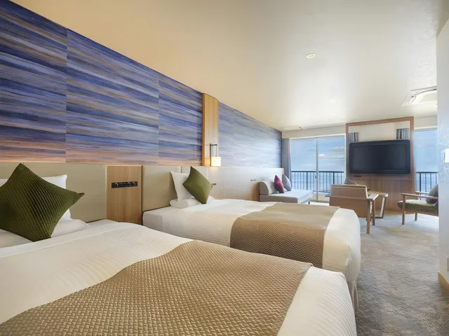 غرفة ديلوكس بانورامية بسرير فردي بإطلالة بحمام خاص، Kamenoi Hotel Atami 1/1