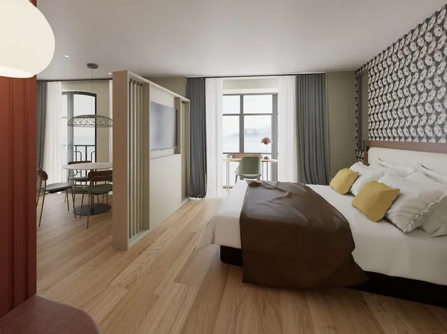 Family Suite, King and Twin Beds, Sofa, Grand Hotel de Courtoisville 2/4
