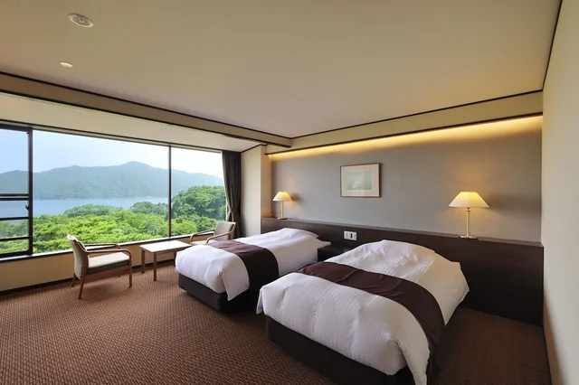 غرفة غربية بسريرين منفصلين بإطلالة على البحر، Jodogahama Park Hotel 3/3
