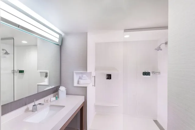 غرفة بسرير كينج مع أريكة، Courtyard By Marriott Baton Rouge Downtown 2/3