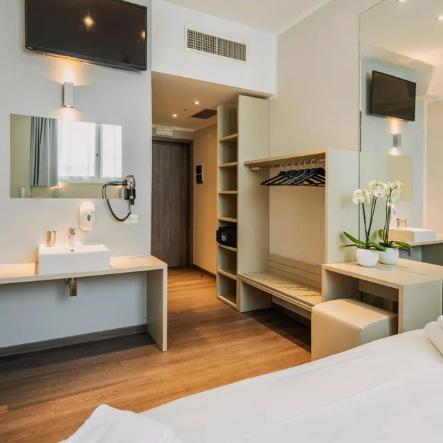 غرفة بسرير مزدوج أو سريرين منفصلين لذوي الإعاقة، Spark by Hilton Milan Linate Airport 6/7