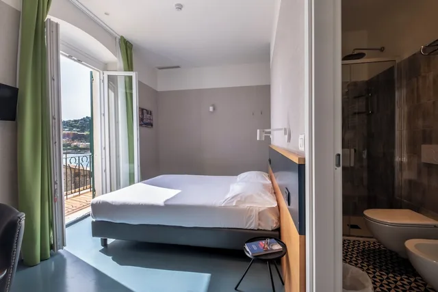 غرفة كلاسيكية بسريرين منفصلين بإطلالة على البحر، Hotel Italia e Lido Rapallo 10/10