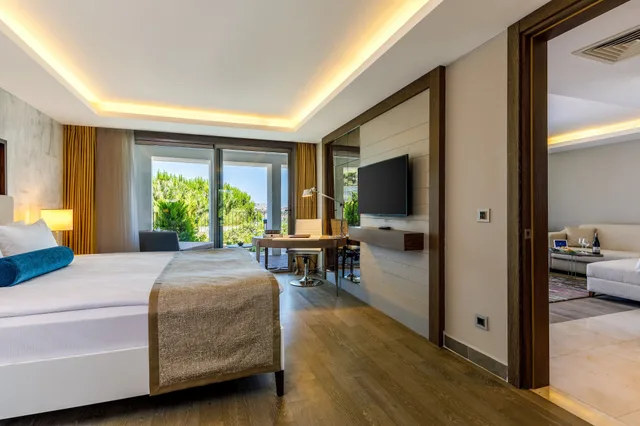غرفة سوبيريور بسرير كوين بإطلالة على المسبح، Sirene Luxury Hotel Bodrum 1/3