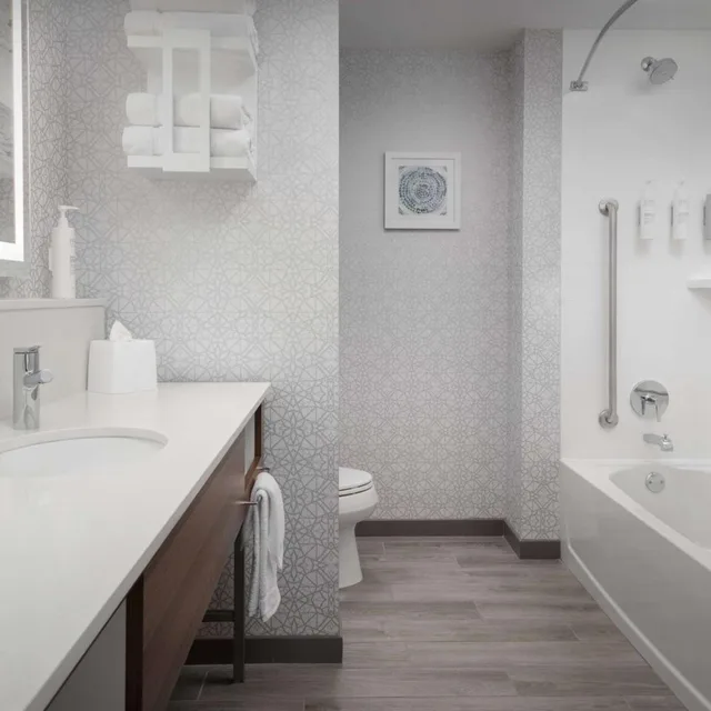 غرفة بسرير كينج بحوض استحمام لذوي الإعاقة، Hampton Inn and Suites Naples South FL 6/6