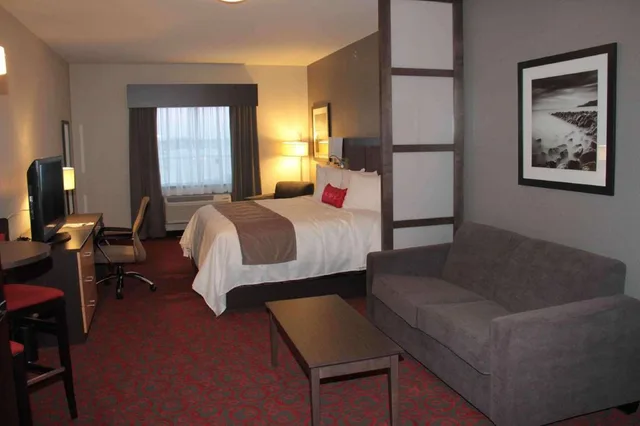 غرفة بسرير كينج مع أريكة يُسمح فيها بالحيوانات الأليفة، Best Western Plus Eastgate Inn Suites 3/7