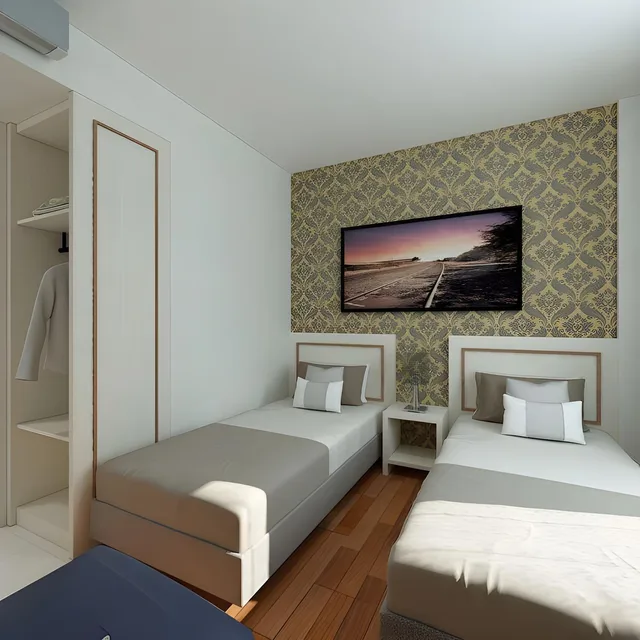 غرفة ديلوكس بسرير مزدوج أو سريرين منفصلين، Front One Hotel Harvest Wonosobo 1/2