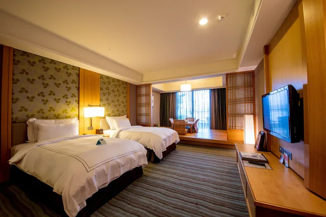 غرفة يابانية بسريرين منفصلين بإطلالة على البحر، Fullon Hotel Tamsui Fishermen S Wharf 2/5
