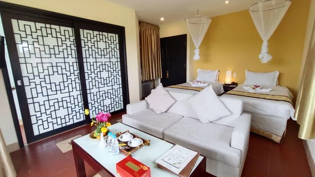 غرفة ديلوكس بسريرين مزدوجين بإطلالة على النهر، Hue Riverside Boutique Resort 1/1