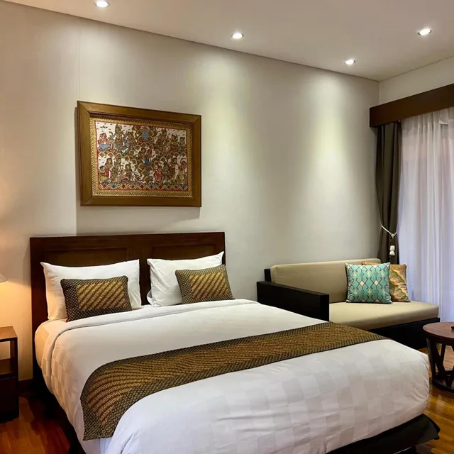 غرفة ديلوكس بسرير مزدوج بحوض استحمام، Hotel Puriartha Ubud 1/2