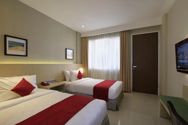 غرفة ديلوكس بسرير مزدوج أو سريرين منفصلين بشرفة، Ohana Hotel Kuta 5/10