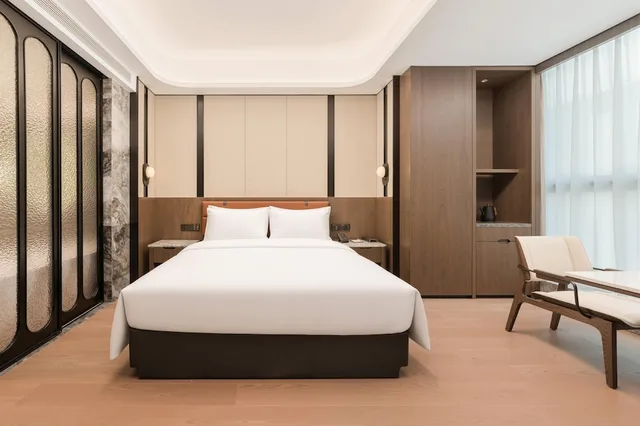 غرفة ديلوكس بسرير كينج للمدخنين، Wyndham Fuzhou Gulou 4/7