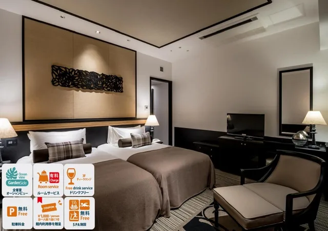 Hollywood, Spa, Club, Premium, Superior, Twin Beds, Sea View, Lounge Access، Hotel Monterey Okinawa Spa & Resort 4/8