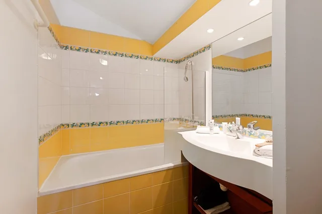 شقة بسرير مزدوج بإطلالة على الجبل بغرفة نوم واحدة مع أريكة، Residence Le Mont Soleil 2/2
