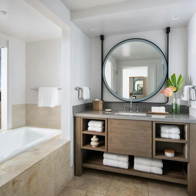 غرفة بسرير كينج مع دخول صالة النادي، The Ritz-Carlton O ahu, Turtle Bay 4/5
