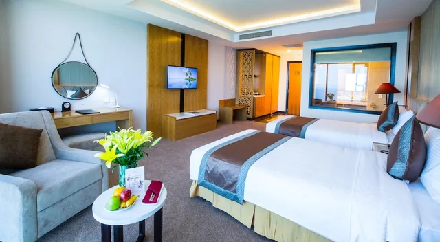 غرفة ديلوكس بسريرين منفصلين بإطلالة على البحر، Muong Thanh Luxury Da Nang Hotel 5/7