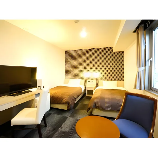Room, Twin Beds, Night View, Smoking, Hotel Livemax BUDGET Kyoto Gojo 1/2