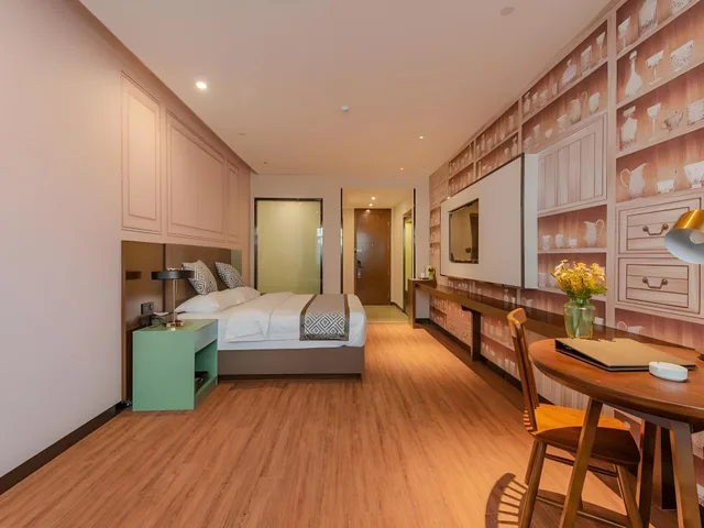 غرفة ديلوكس بسرير كينج وسرير كوين، Gem Hefei Qianshan North Road Phoenix Hotel 2/2