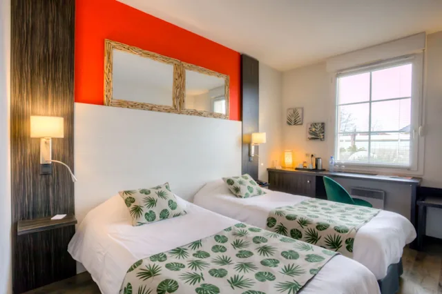 غرفة بسريرين منفصلين، Hotel Le Pillebois 2/10