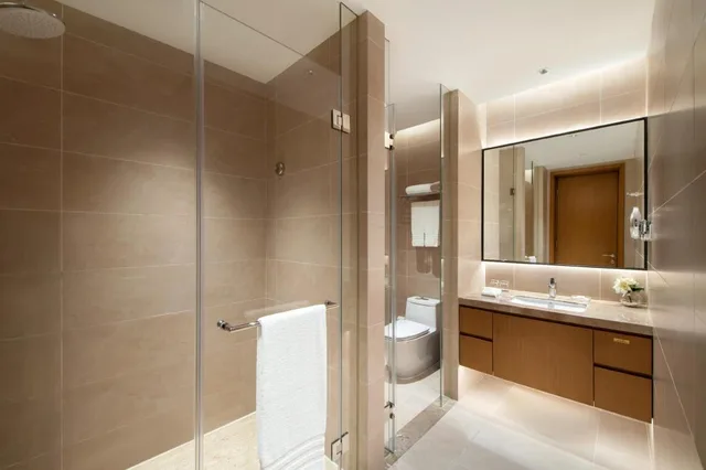 شقة بسرير كوين بإطلالة على المدينة بغرفة نوم واحدة مع دخول صالة النادي، Dongguan Forum Hotel and Apartment 6/6