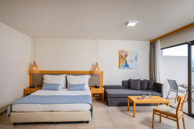 Junior Suite, Double Bed, Lateral Side Sea View, Sofa, Ariadne Beach - Adults Only 1/3