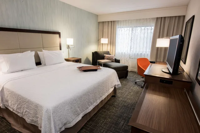 غرفة بسرير كينج بمطبخ صغير، Hampton Inn Albany-Western Ave/University Area 1/4
