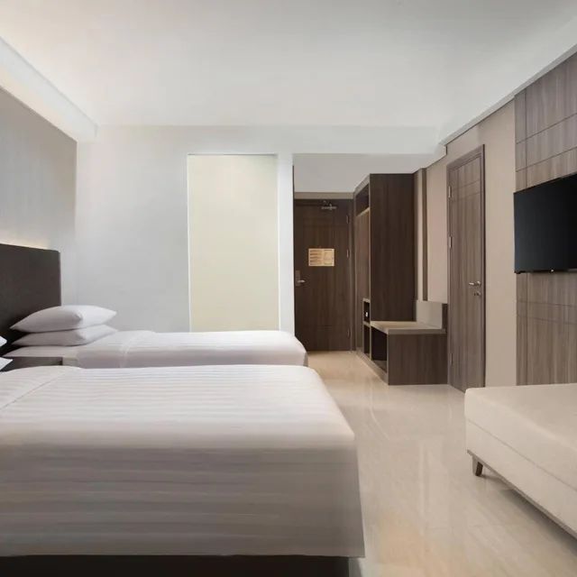 غرفة ديلوكس بسريرين منفصلين بإطلالة على المدينة، Fairfield By Marriott Belitung 4/7