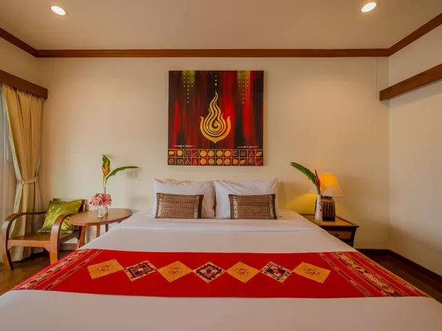 غرفة ديلوكس بسريرين منفصلين بإطلالة على النهر، Chiangkhan River Mountain Resort 2/2