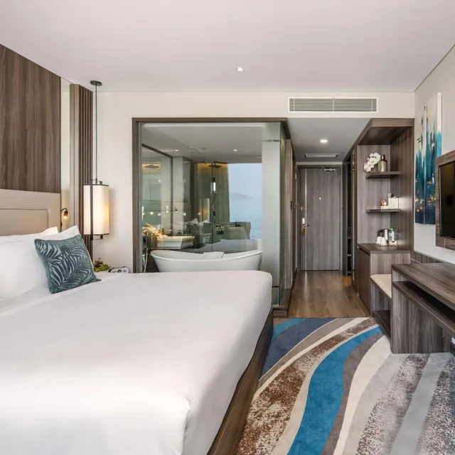 غرفة بسرير كينج بإطلالة على البحر، Minh Toan Safi Ocean Hotel 1/10
