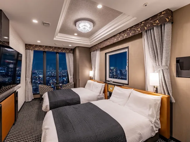 غرفة ديلوكس بسريرين منفصلين، APA Hotel & Resort Osaka Namba Ekimae Tower 1/4