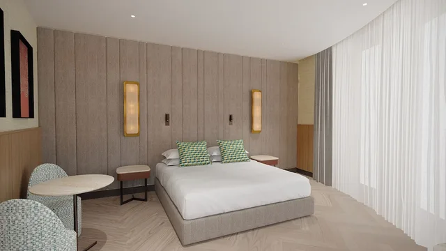 جناح ركني بسرير كينج بإطلالة على المدينة بغرفة نوم واحدة مع أريكة، Circle 6 Rome Hotel 5/10