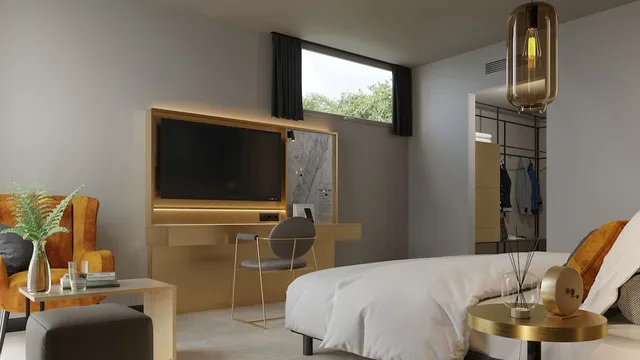 غرفة كومفورت بسرير كينج في طابق مرتفع، SportScheck Hotel 3/4