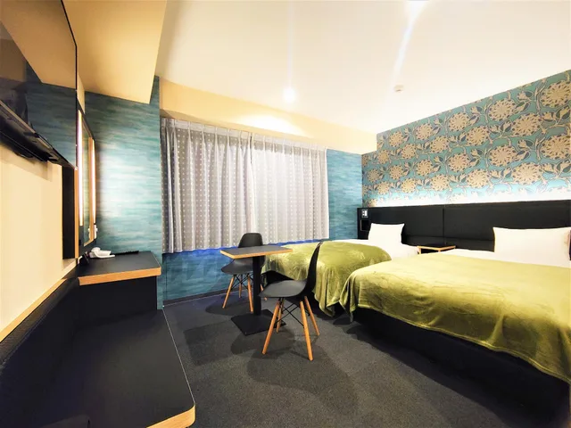 Semi Room, 2 Semi Double Beds, New Building, Smoking، Green Rich Hotel Kyoto Eki Minami 1/1