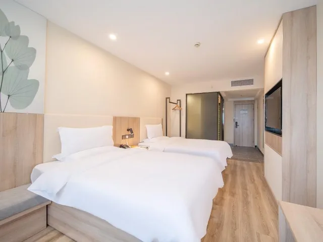 غرفة قياسية بسريرين منفصلين، Greentree Inn Nantong Jiaoyu Road Hotel 1/2