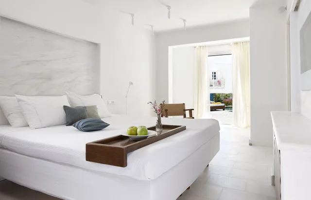 غرفة بسرير مزدوج بمسبح خاص، Belvedere Hotel Mykonos 1/3