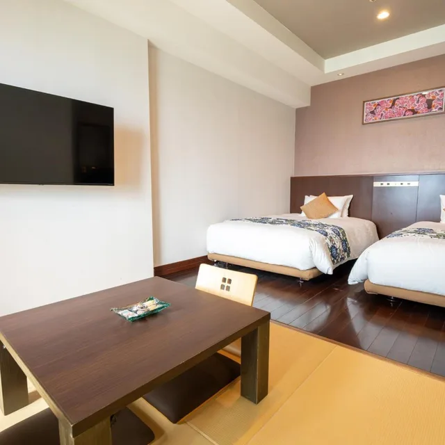 غرفة بسرير فردي بإطلالة على البحر بأرضية تاتامي، Ryukyu Onsen Senagajima Hotel 6/10