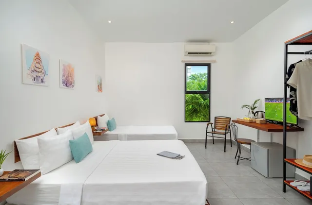 غرفة ديلوكس ثلاثية بسرير كوين وسرير فردي، Onederz Hostel Siem Reap 1/5