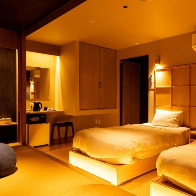 غرفة بسريرين منفصلين بأرضية تاتامي، Nagasaki Sky Hotel 1/6