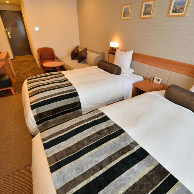 غرفة بريميوم بسريرين منفصلين بأرضية تاتامي، Hakodate Kokusai Hotel 3/6