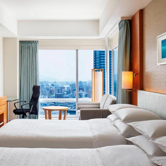 غرفة ديلوكس ركنية بسريرين مزدوجين بإطلالة على المدينة، Sheraton Grand Hiroshima Hotel 2/5